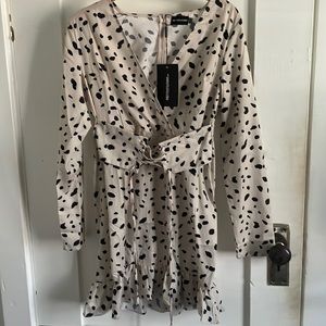 Cream Dalmation Print Corset Swing Dress